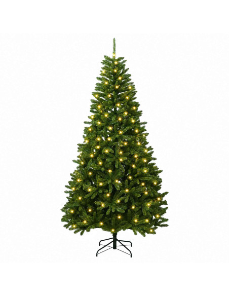 Albero di Natale Artificiale con Rami Pieghevoli 240 cm 600 LED
