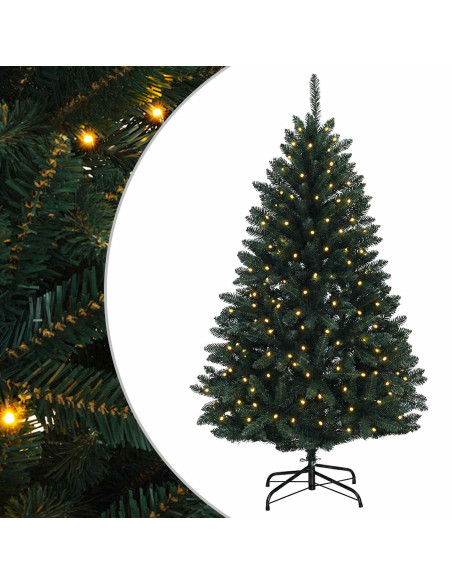 Albero di Natale Artificiale con Rami Pieghevoli 180 cm 300 LED