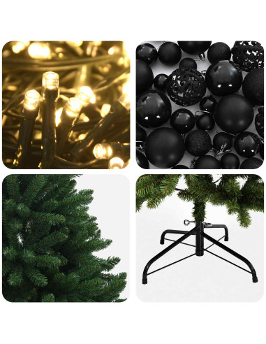 Albero di Natale artificiale verde medio con palline 120 cm
