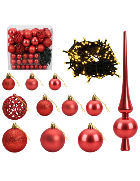 Albero di Natale artificiale verde chiaro con palline 240 cm