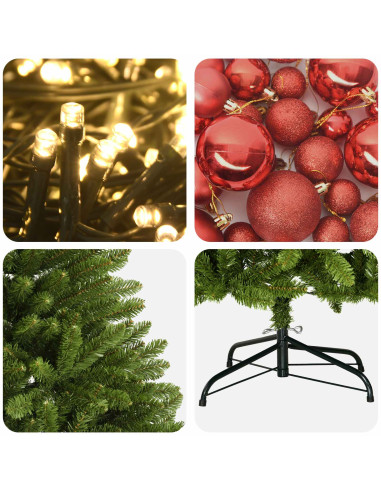 Albero di Natale artificiale verde chiaro con palline 240 cm