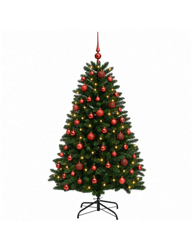 Albero di Natale artificiale verde medio con palline 120 cm
