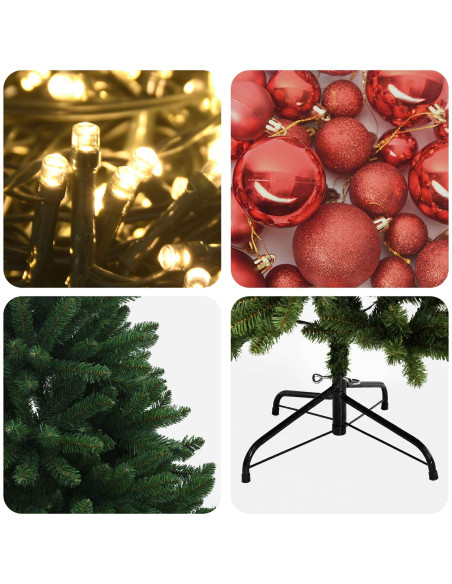 Albero di Natale artificiale verde medio con palline 120 cm