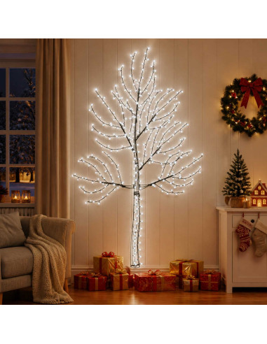 Albero di Natale da parete a LED 210 cm 312 LED Bianco freddo