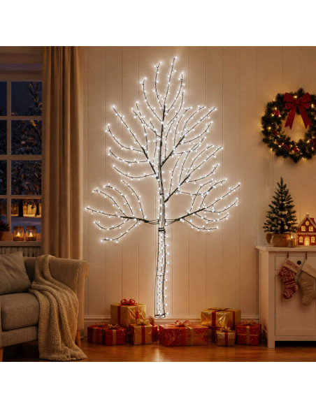 Albero di Natale da parete a LED 210 cm 312 LED Bianco freddo