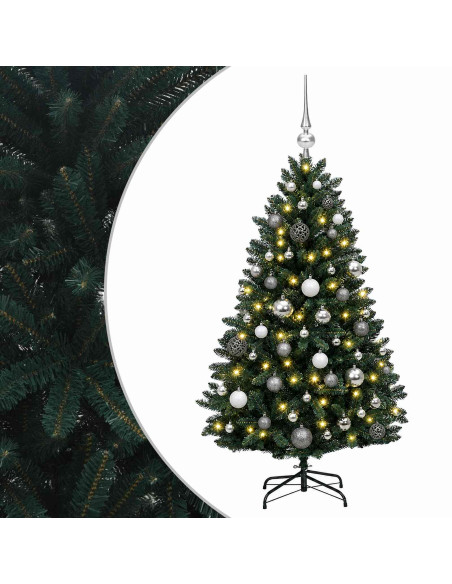 Albero di Natale artificiale verde scuro con palline 150 cm