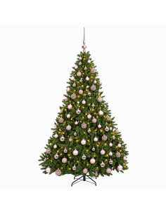 Albero di Natale artificiale verde chiaro con palline 240 cm 2