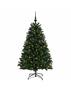 Albero di Natale artificiale verde medio con palline 150 cm 2