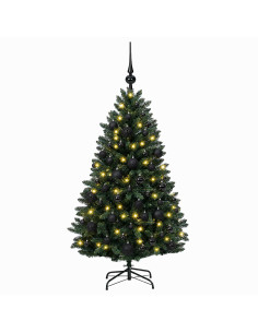 Albero di Natale artificiale verde scuro con palline 120 cm 2
