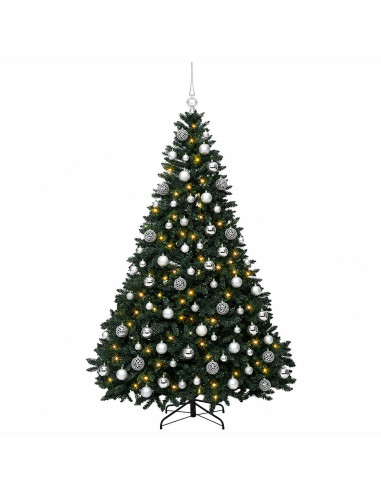 Albero di Natale artificiale verde scuro con palline 180 cm
