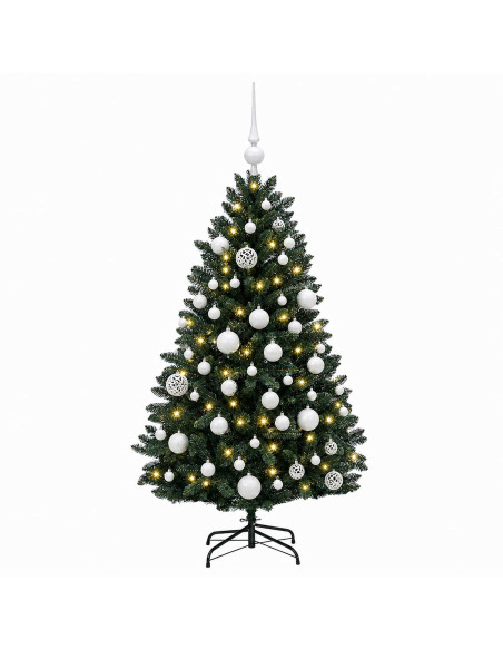 Albero di Natale artificiale verde scuro con palline 120 cm