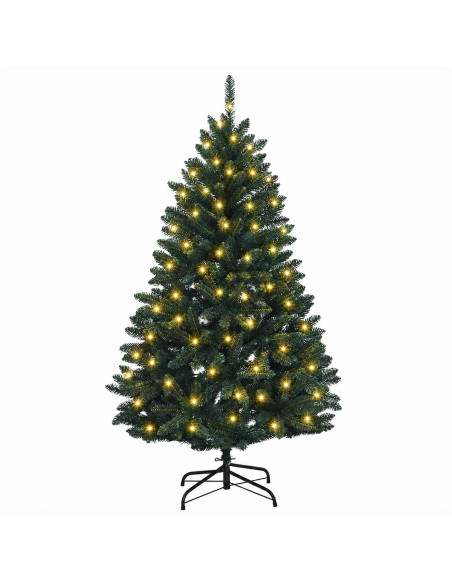 Albero di Natale Artificiale con Rami Pieghevoli 120 cm 150 LED