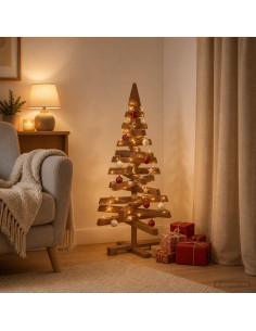 Albero di Natale in legno KOTKA 90 cm Legno Massello di Pino