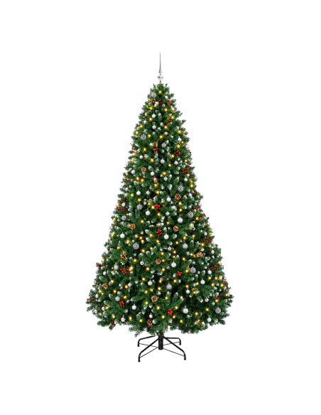 Albero di Natale artificiale verde con palline 300 cm 600 LED