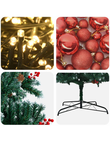 Albero di Natale Artificiale con Rami Pieghevoli 400 cm 600 LED