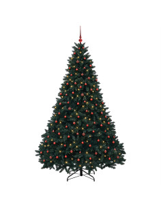 Albero di Natale artificiale verde scuro con palline 270 cm 2