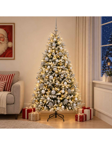 Albero di Natale Artificiale con Palline 240 cm 300 LED