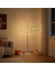 Albero di Natale betulla Bianco 22 x 22 x 150 cm Plastica