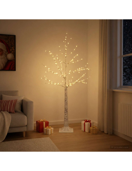 Albero di Natale betulla Bianco 22 x 22 x 150 cm Plastica