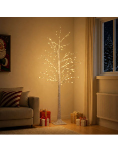 Albero di Natale in betulla Bianco 22 x 22 x 180 cm Plastica