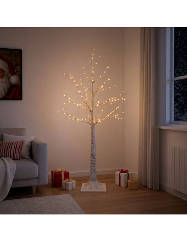 Albero di Natale in betulla Bianco 22 x 22 x 120 cm Plastica