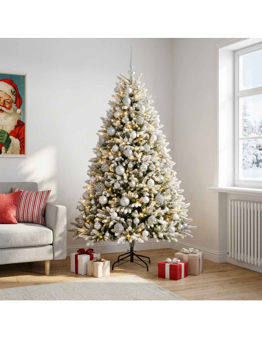 Albero di Natale Artificiale con Palline 240 cm 300 LED