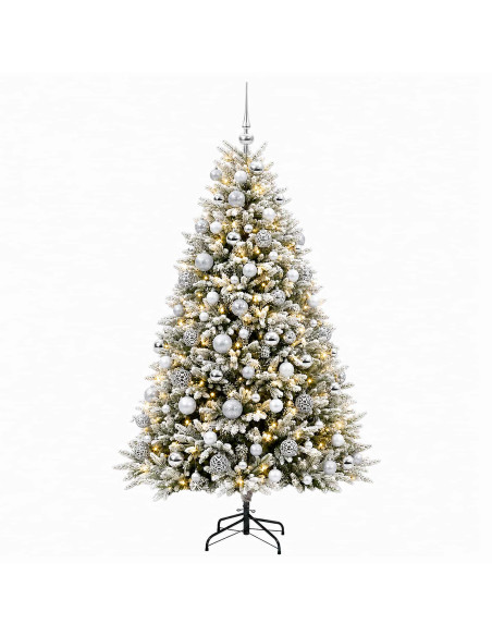 Albero di Natale Artificiale con Palline 240 cm 300 LED