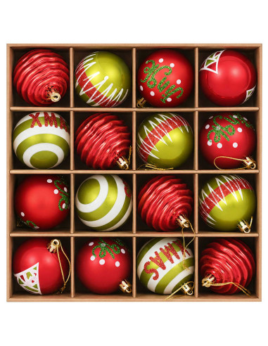 Set di Palline di Natale 32 pz Verde chiaro e rosso Ø 6 cm