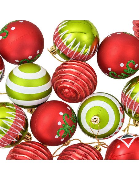 Set di Palline di Natale 32 pz Verde chiaro e rosso Ø 6 cm