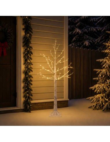 Albero di Natale betulla Bianco 22 x 22 x 150 cm Plastica