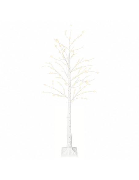 Albero di Natale in betulla Bianco 22 x 22 x 180 cm Plastica