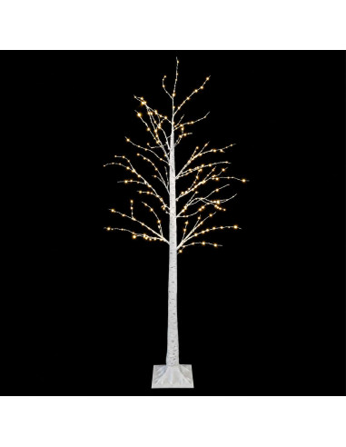 Albero di Natale in betulla Bianco 22 x 22 x 180 cm Plastica