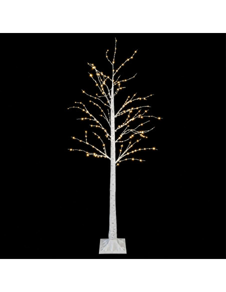 Albero di Natale in betulla Bianco 22 x 22 x 180 cm Plastica