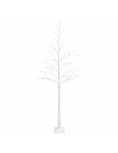 Albero di Natale di betulla Bianco 25 x 25 x 210 cm Plastica 2
