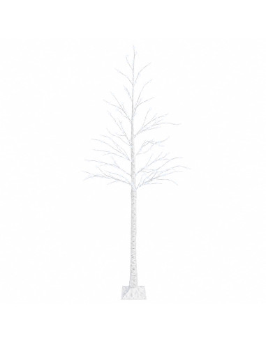 Albero di Natale di betulla Bianco 25 x 25 x 210 cm Plastica