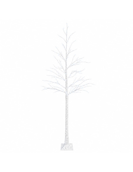 Albero di Natale di betulla Bianco 25 x 25 x 210 cm Plastica