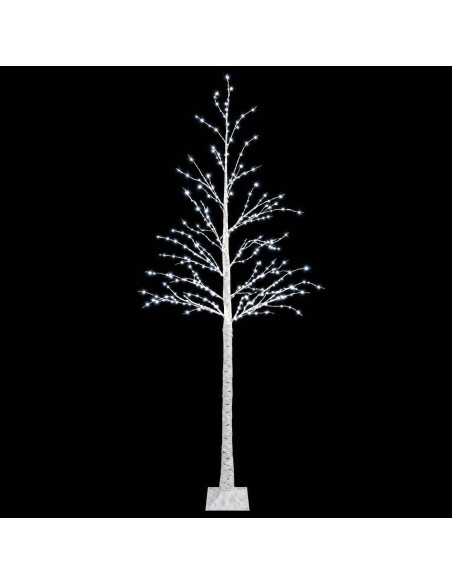 Albero di Natale di betulla Bianco 25 x 25 x 210 cm Plastica
