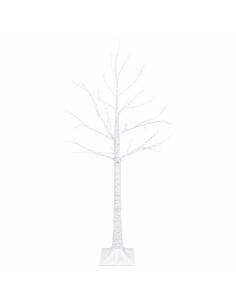 Albero di Natale in betulla Bianco 22 x 22 x 120 cm Plastica 2