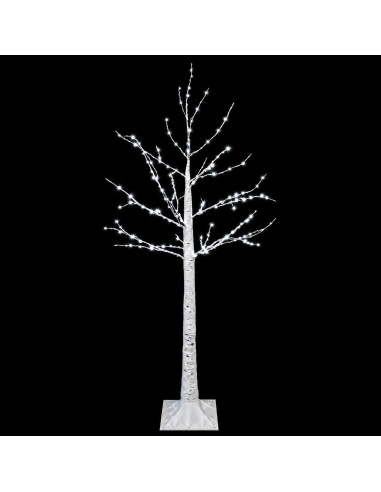 Albero di Natale in betulla Bianco 22 x 22 x 120 cm Plastica