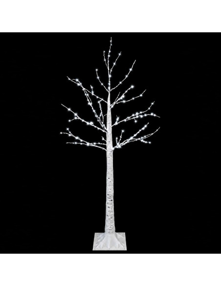 Albero di Natale in betulla Bianco 22 x 22 x 120 cm Plastica