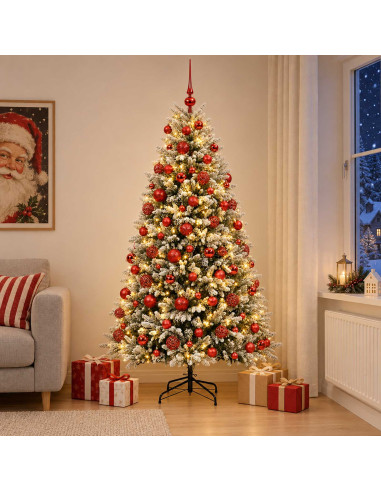 Albero di Natale Artificiale con Palline 240 cm 300 LED