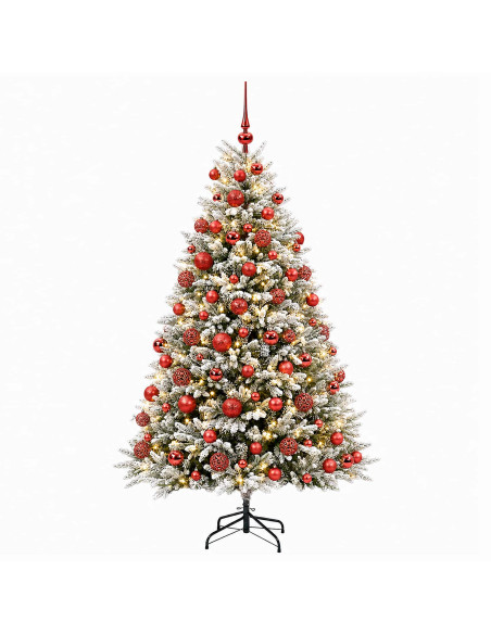 Albero di Natale Artificiale con Palline 240 cm 300 LED