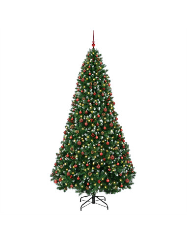 Albero di Natale artificiale verde con palline 300 cm 600 LED