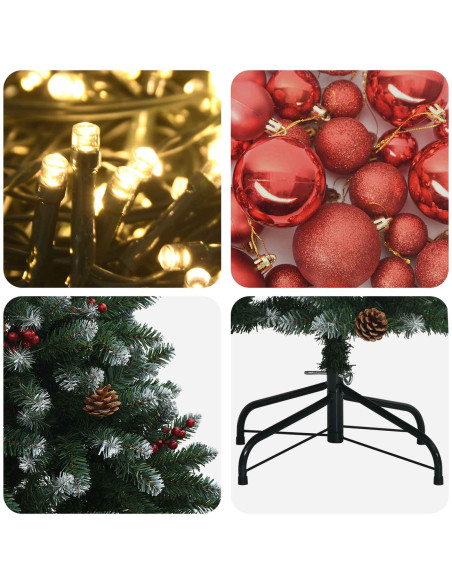 Albero di Natale artificiale verde con palline 300 cm 600 LED