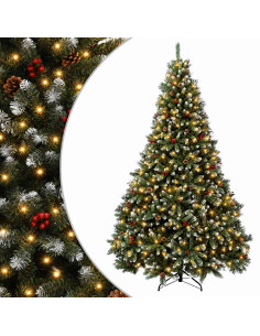 Albero di Natale Artificiale con Rami Pieghevoli 270 cm 600 LED 2