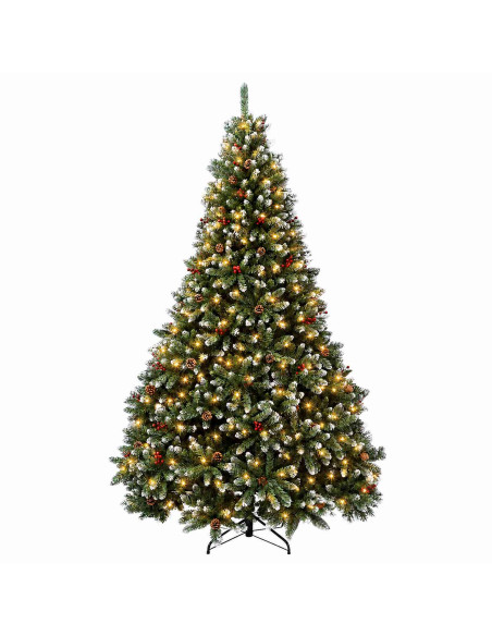 Albero di Natale Artificiale con Rami Pieghevoli 270 cm 600 LED