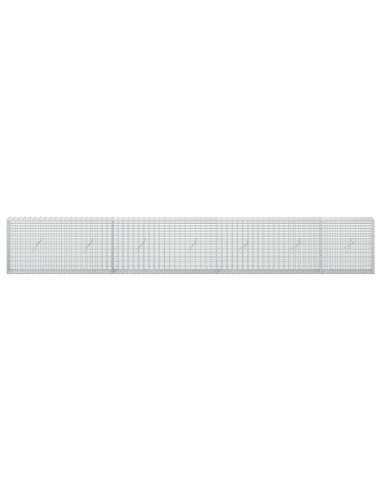 Gabione con Filo da 5 mm e Rete da 5x2,5 cm 350x20x50 cm