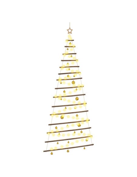 Albero di Natale appeso con palle 210 cm 130 LED Bianco caldo