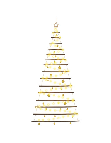Albero di Natale appeso con palle 210 cm 130 LED Bianco caldo