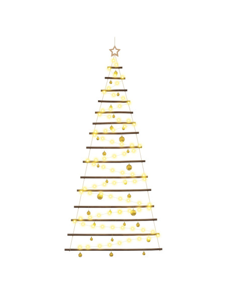 Albero di Natale appeso con palle 210 cm 130 LED Bianco caldo